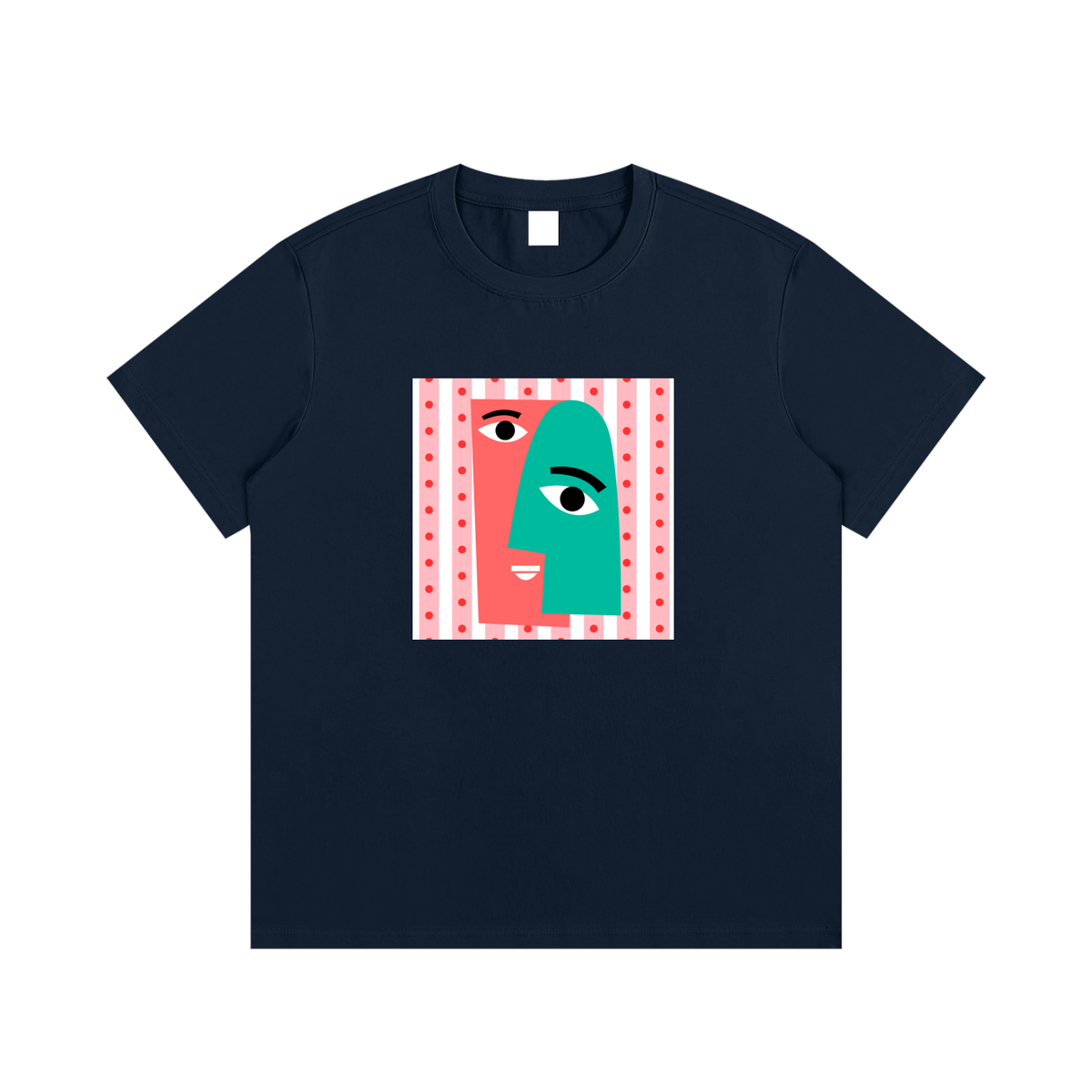 Abstract Face Art Unisex Cotton Graphic T-Shirt