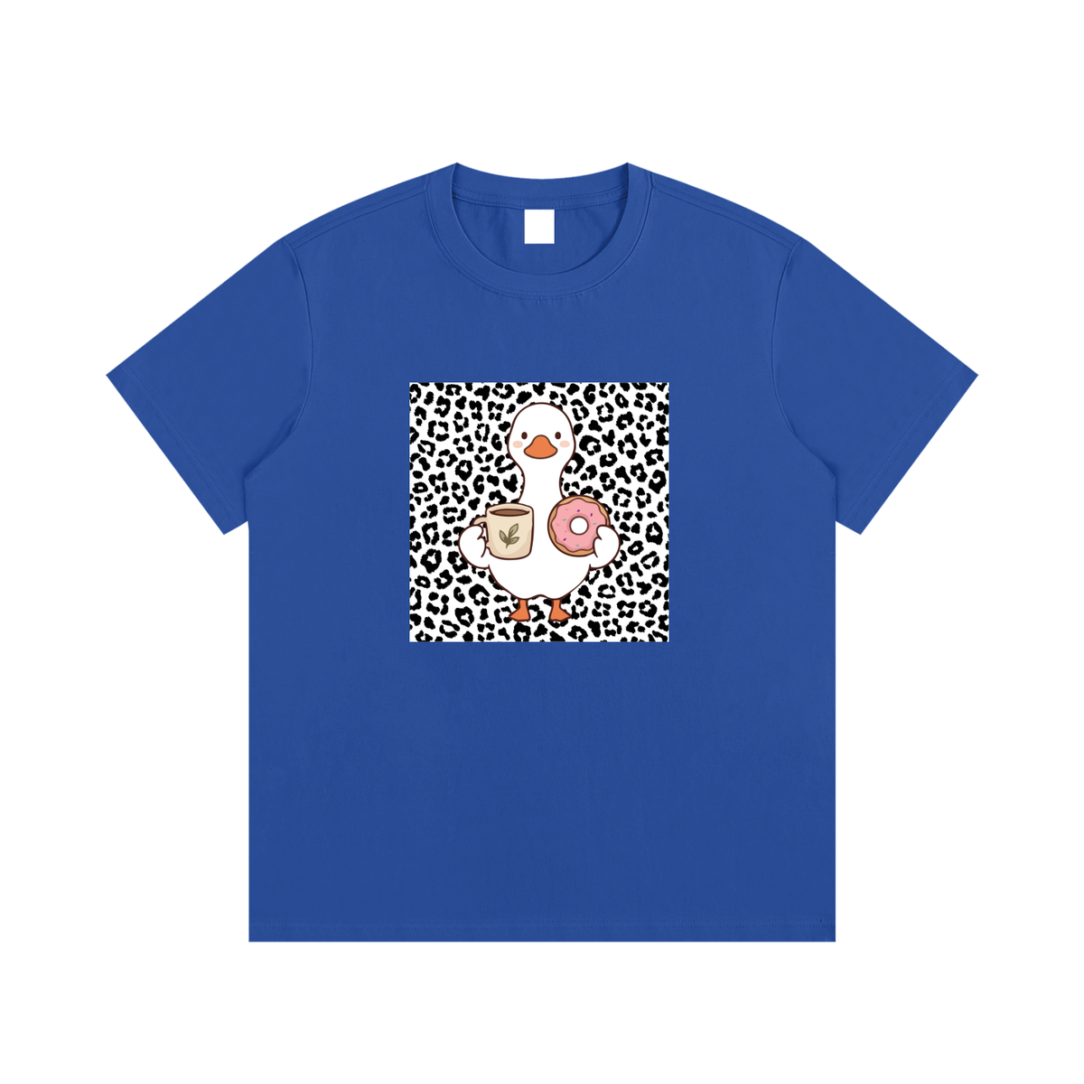 Coffee & Donut Duck Unisex Cotton Graphic T-Shirt
