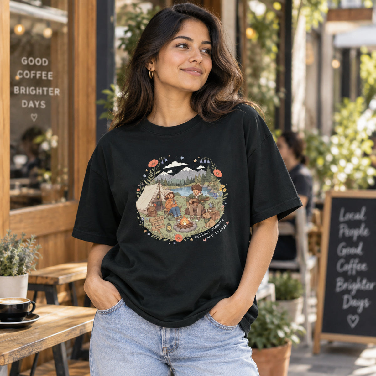 Adventure Lovers Scenic Camping Unisex Cotton T-Shirt