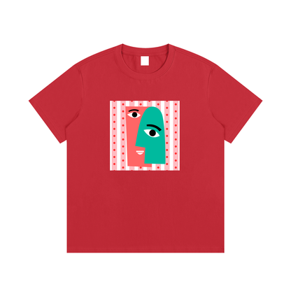 Abstract Face Art Unisex Cotton Graphic T-Shirt
