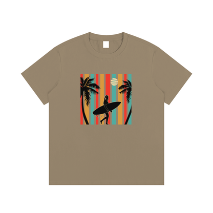 Retro Surfer Unisex Cotton Graphic T-Shirt