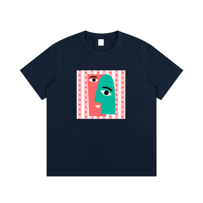 Abstract Face Art Unisex Cotton Graphic T-Shirt