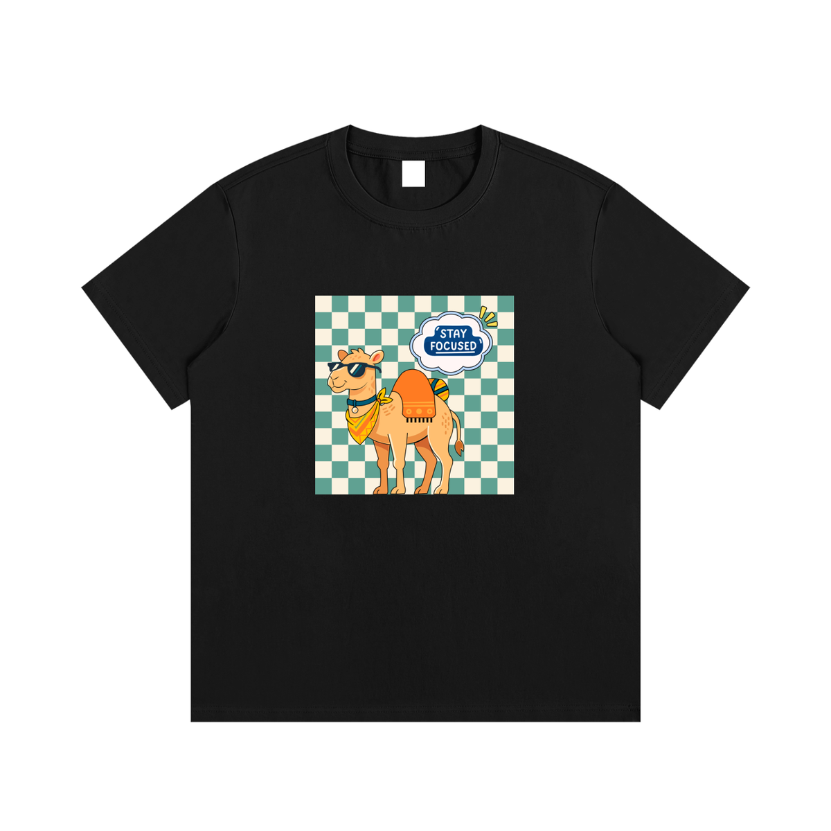 Stay Focused Camel Unisex Cotton Graphic T-Shirt