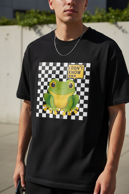 IDK Frog Oversized Cotton Graphic T-Shirt