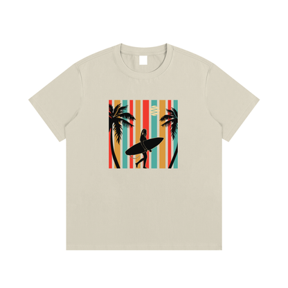 Retro Surfer Unisex Cotton Graphic T-Shirt