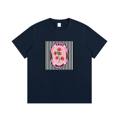 Sweet Strawberry Retro Unisex Cotton Graphic T-Shirt