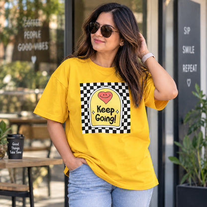 Keep Going Motivational Unisex Cotton Graphic T-Shirt