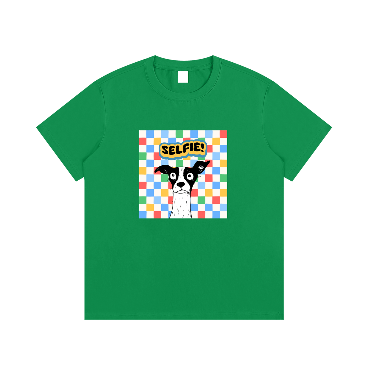 Dog Selfie Unisex Cotton Graphic T-Shirt
