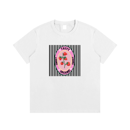 Sweet Strawberry Retro Unisex Cotton Graphic T-Shirt