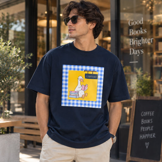 Library Duck Book Lover Unisex Graphic T-Shirt