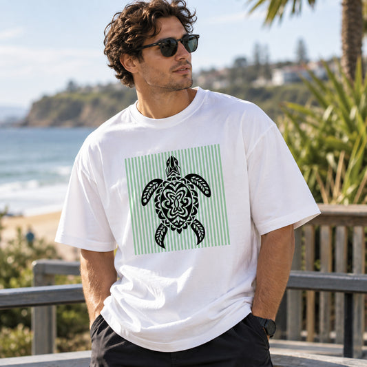 Tribal Sea Turtle Unisex Cotton Graphic T-Shirt