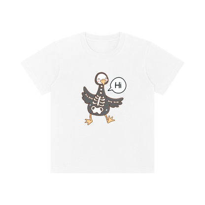 Skeleton Duck Saying Hi Kids Graphic T-Shirt – Funny Animal