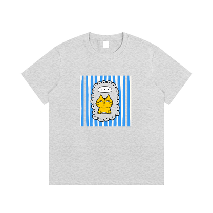 Quirky Cat Unisex Cotton Graphic T-Shirt