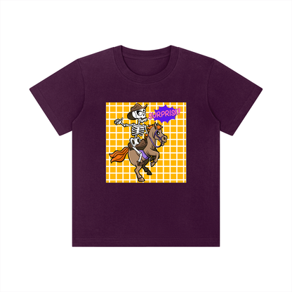 Skeleton Cowboy Horse Kids Graphic T-Shirt – Funny Western