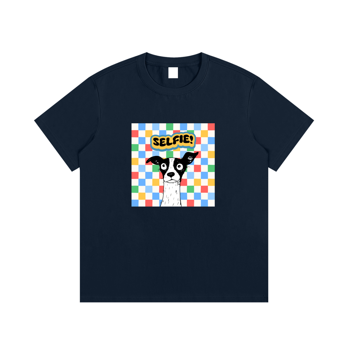 Dog Selfie Unisex Cotton Graphic T-Shirt