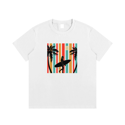 Retro Surfer Unisex Cotton Graphic T-Shirt