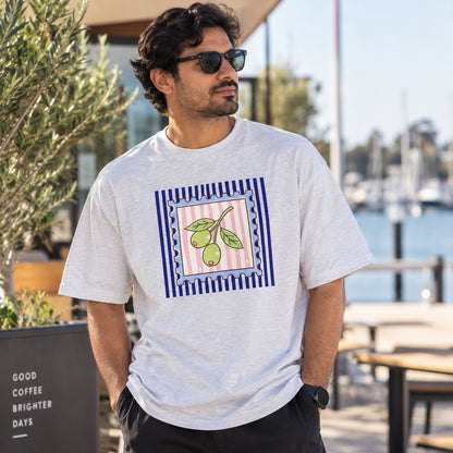 Mediterranean Olive Unisex Cotton Graphic T-Shirt