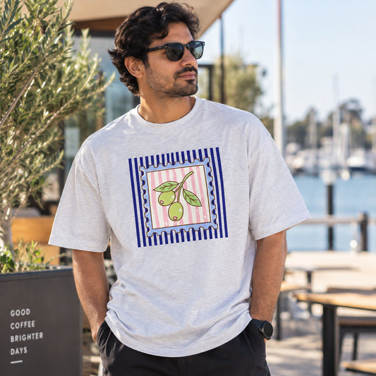Mediterranean Olive Unisex Cotton Graphic T-Shirt