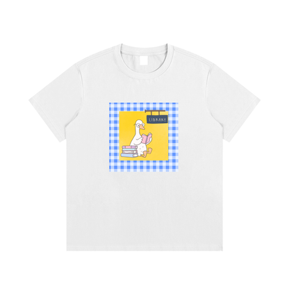 Library Duck Book Lover Unisex Graphic T-Shirt
