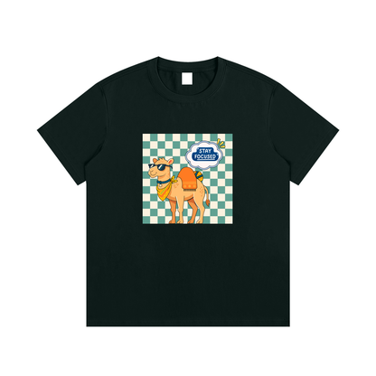 Stay Focused Camel Unisex Cotton Graphic T-Shirt
