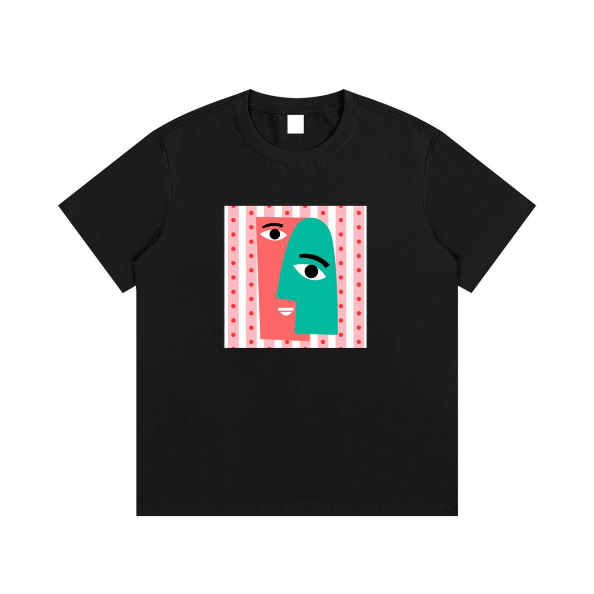 Abstract Face Art Unisex Cotton Graphic T-Shirt