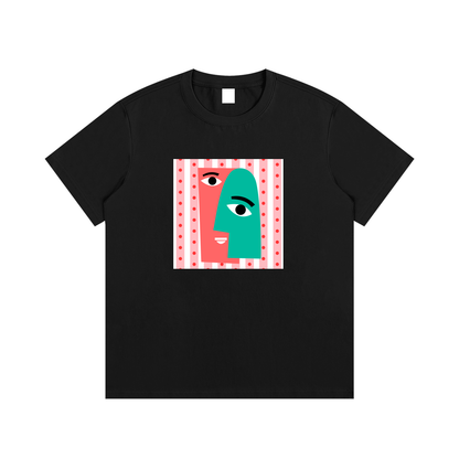 Abstract Face Art Unisex Cotton Graphic T-Shirt