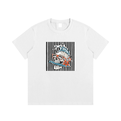 Surf Skull Unisex Cotton Graphic T-Shirt