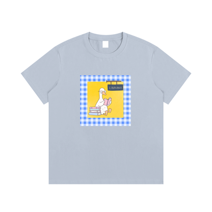 Library Duck Book Lover Unisex Graphic T-Shirt