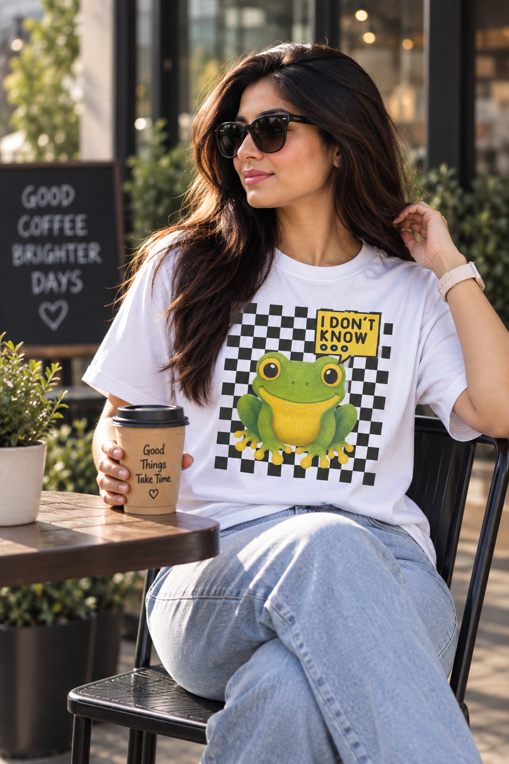IDK Frog Oversized Cotton Graphic T-Shirt