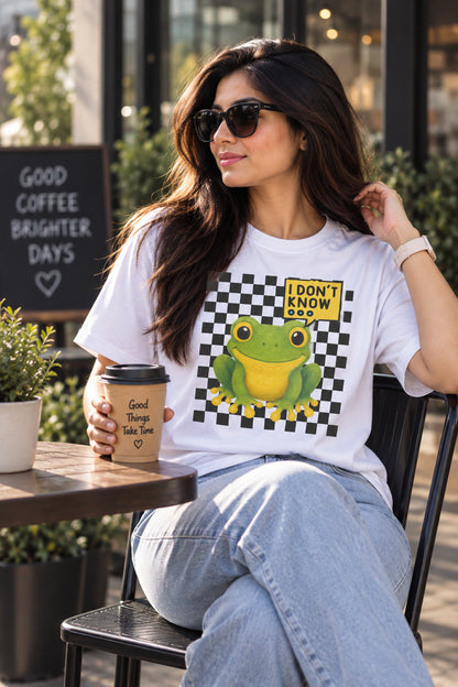 IDK Frog Oversized Cotton Graphic T-Shirt