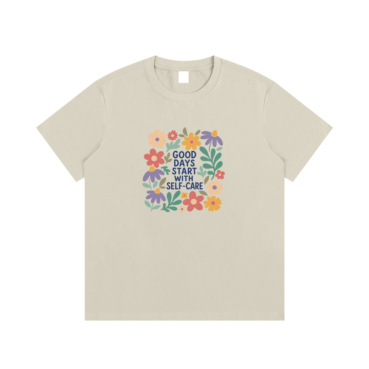 Good Days Start With Self-Care Floral Graphic T-Shirt