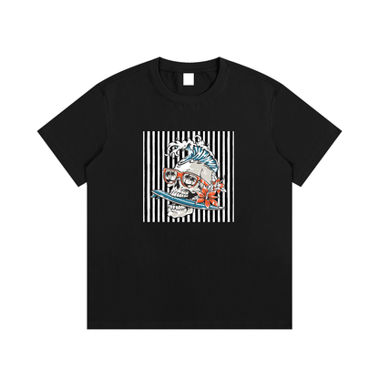 Surf Skull Unisex Cotton Graphic T-Shirt