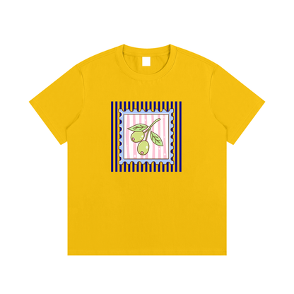 Mediterranean Olive Unisex Cotton Graphic T-Shirt