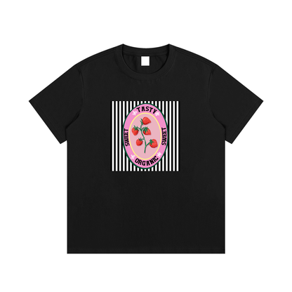 Sweet Strawberry Retro Unisex Cotton Graphic T-Shirt