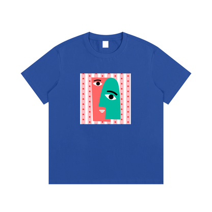 Abstract Face Art Unisex Cotton Graphic T-Shirt