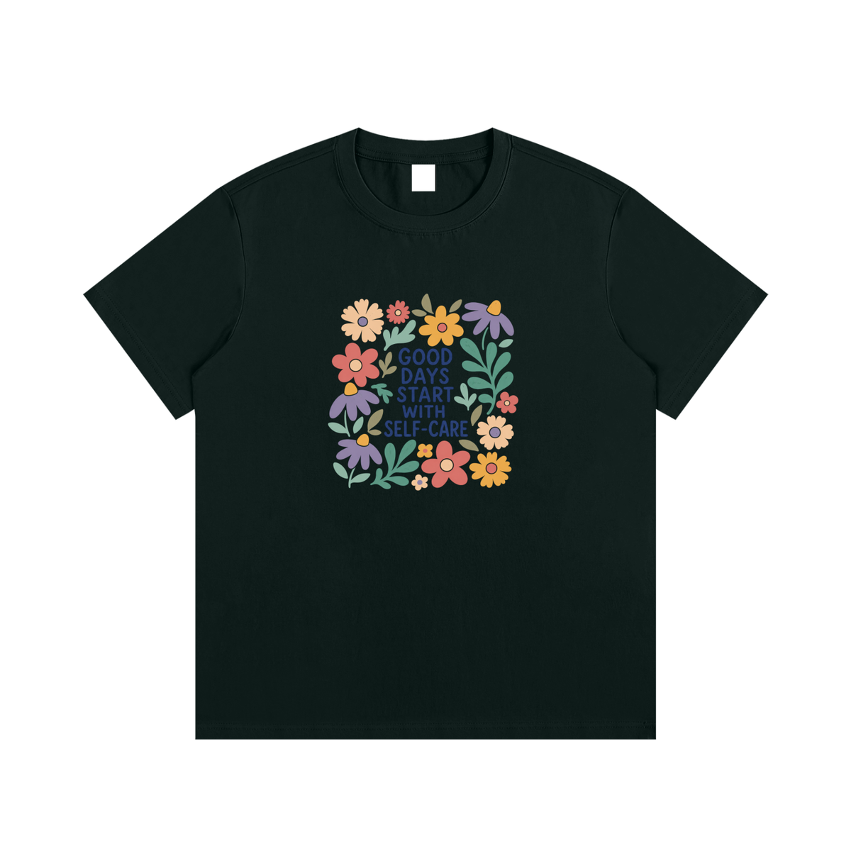 Good Days Start With Self-Care Floral Graphic T-Shirt
