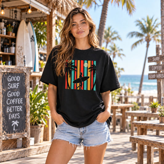 Retro Surfer Unisex Cotton Graphic T-Shirt