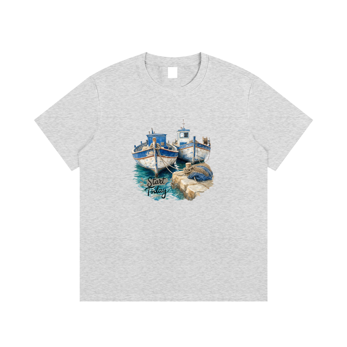 Vintage Fishing Boats Unisex Cotton Graphic T-Shirt