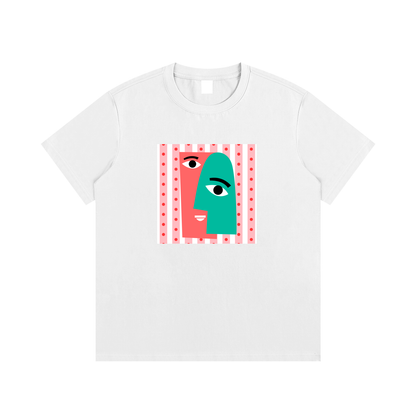 Abstract Face Art Unisex Cotton Graphic T-Shirt