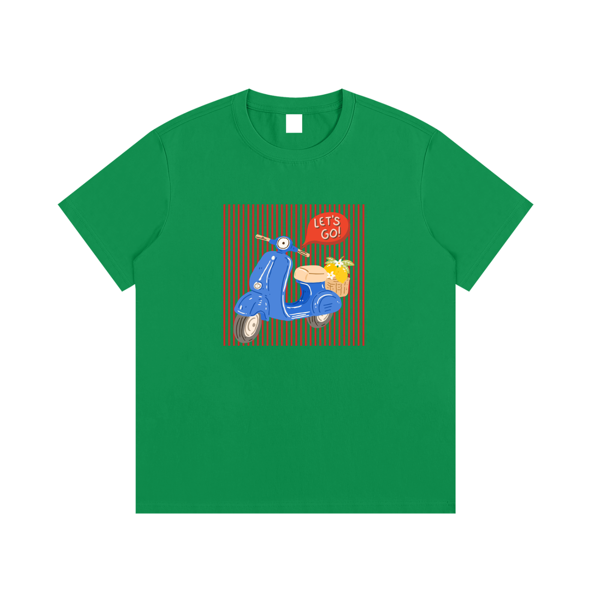 Retro Blue Scooter Unisex Cotton Graphic T-Shirt