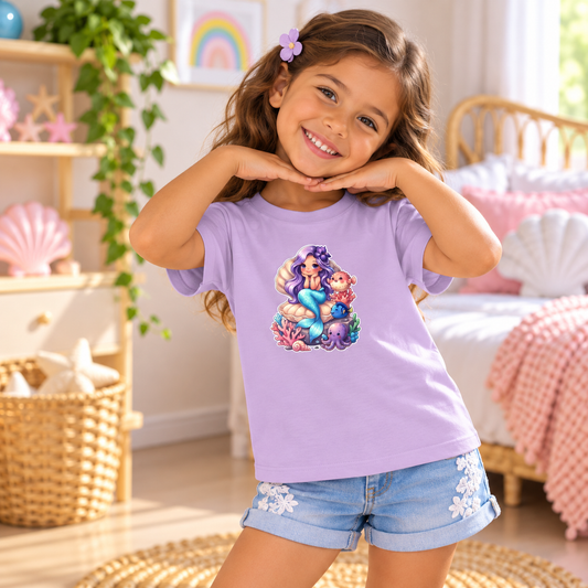 Mermaid Vibes Ocean Friends Girls Graphic T-Shirt