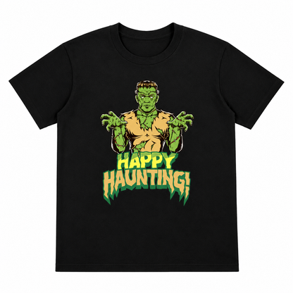 Happy Hunting Retro Horror Unisex Halloween T-Shirt