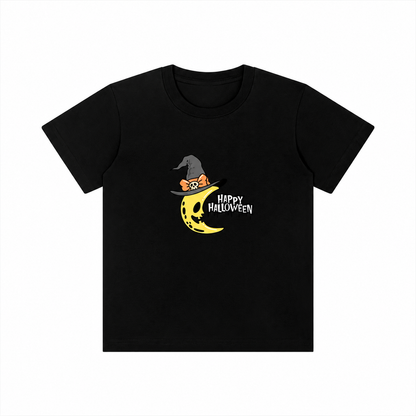 Creepy Half Moon Kids Halloween Graphic T-Shirt