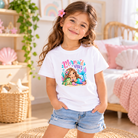Mermaid & Sea Turtle Kids Graphic T-Shirt