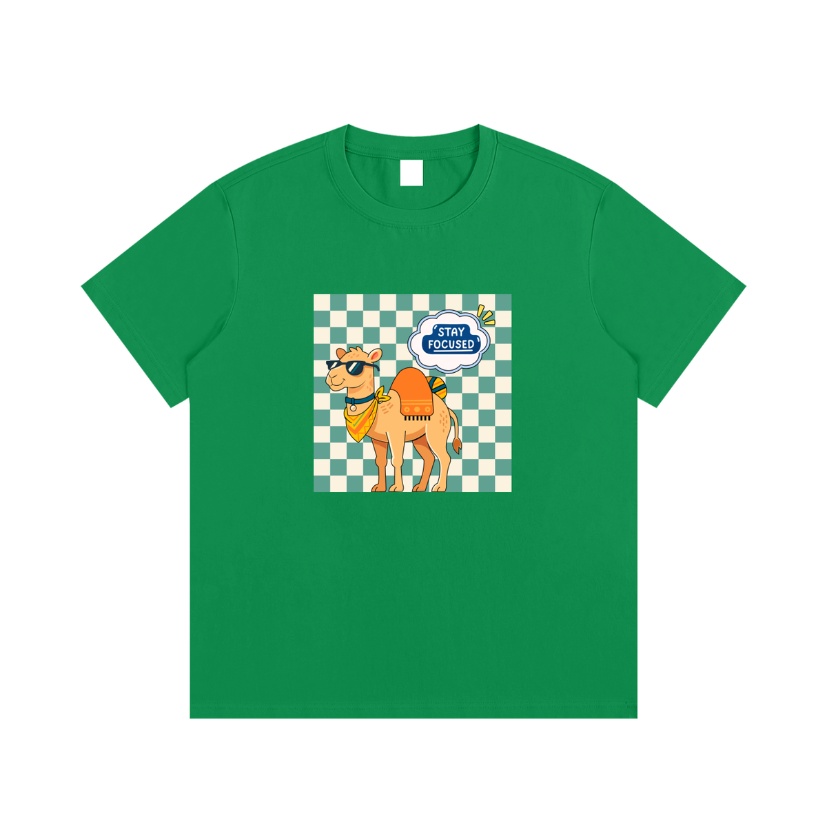Stay Focused Camel Unisex Cotton Graphic T-Shirt
