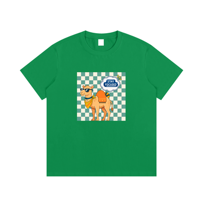 Stay Focused Camel Unisex Cotton Graphic T-Shirt