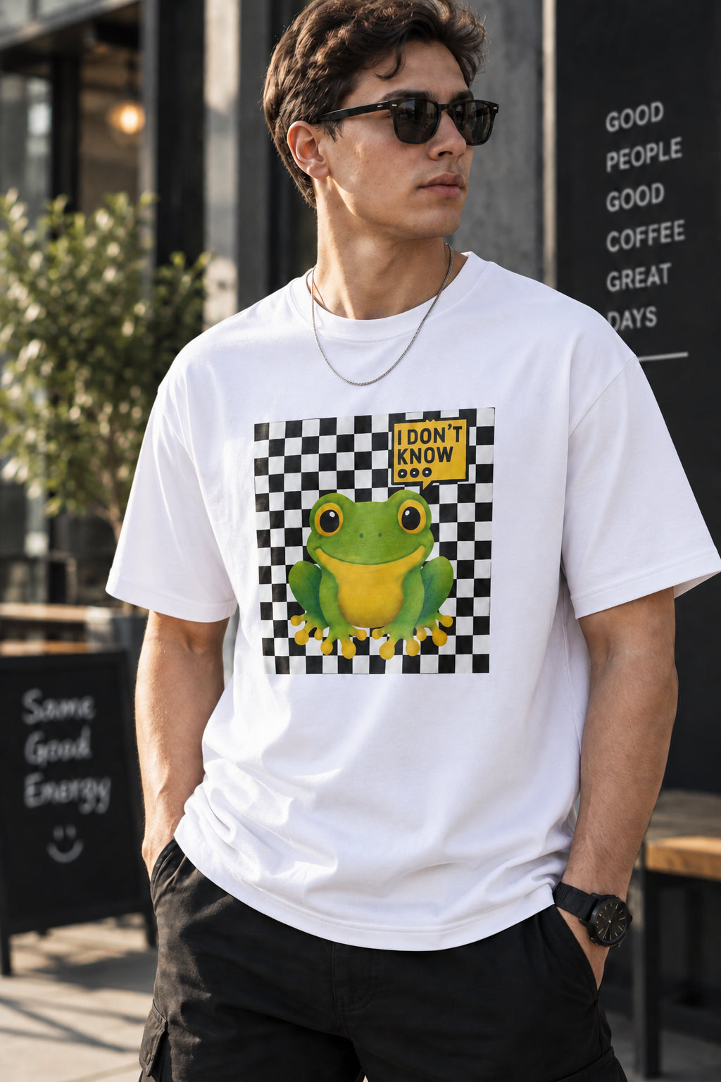 IDK Frog Oversized Cotton Graphic T-Shirt