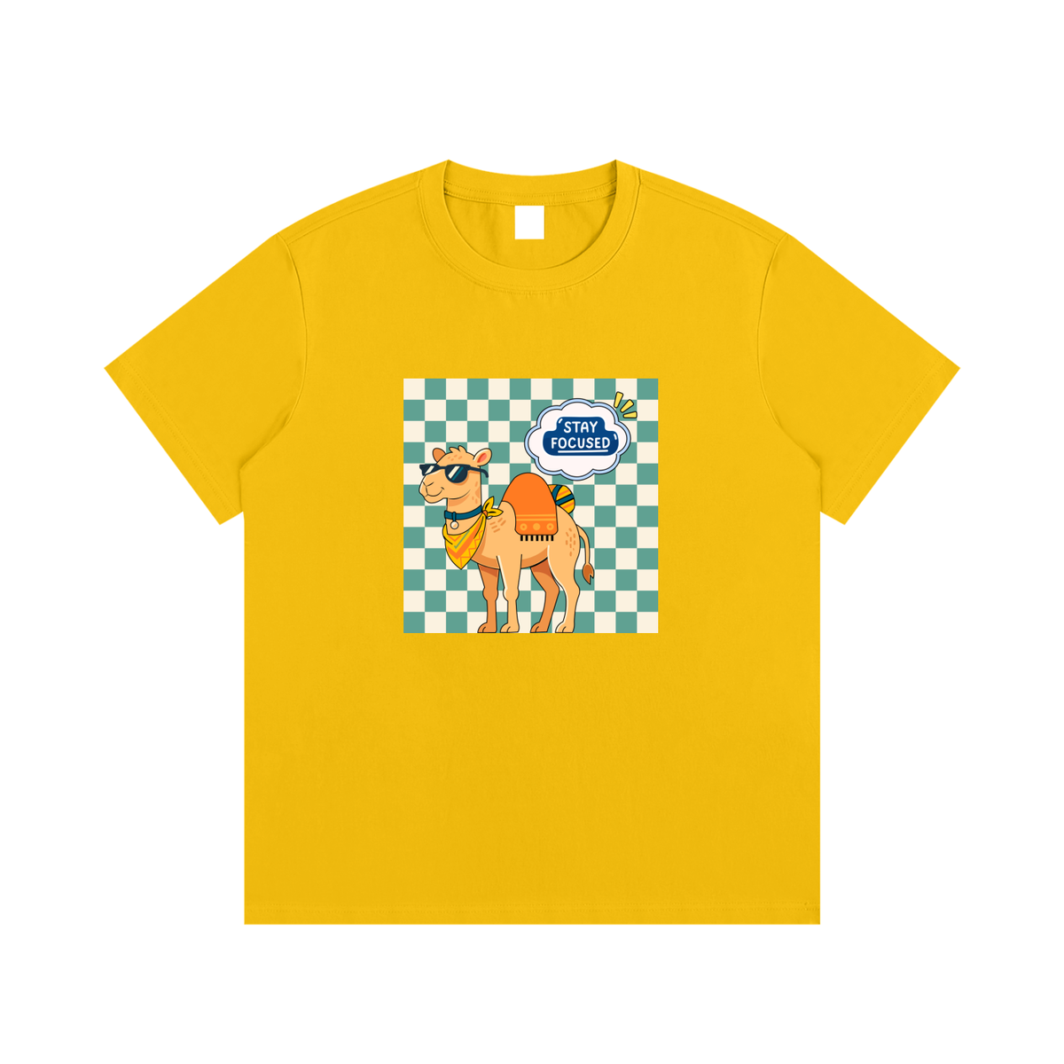 Stay Focused Camel Unisex Cotton Graphic T-Shirt