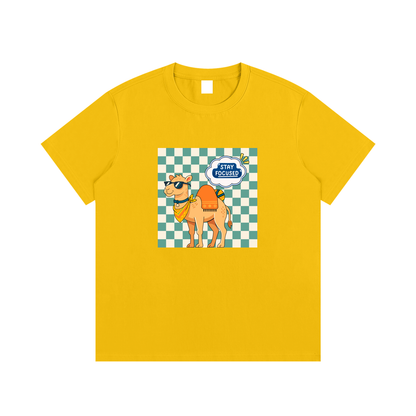 Stay Focused Camel Unisex Cotton Graphic T-Shirt