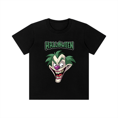 Creepy Face Kids Graphic Tee | Spooky Youth Halloween T-Shirt